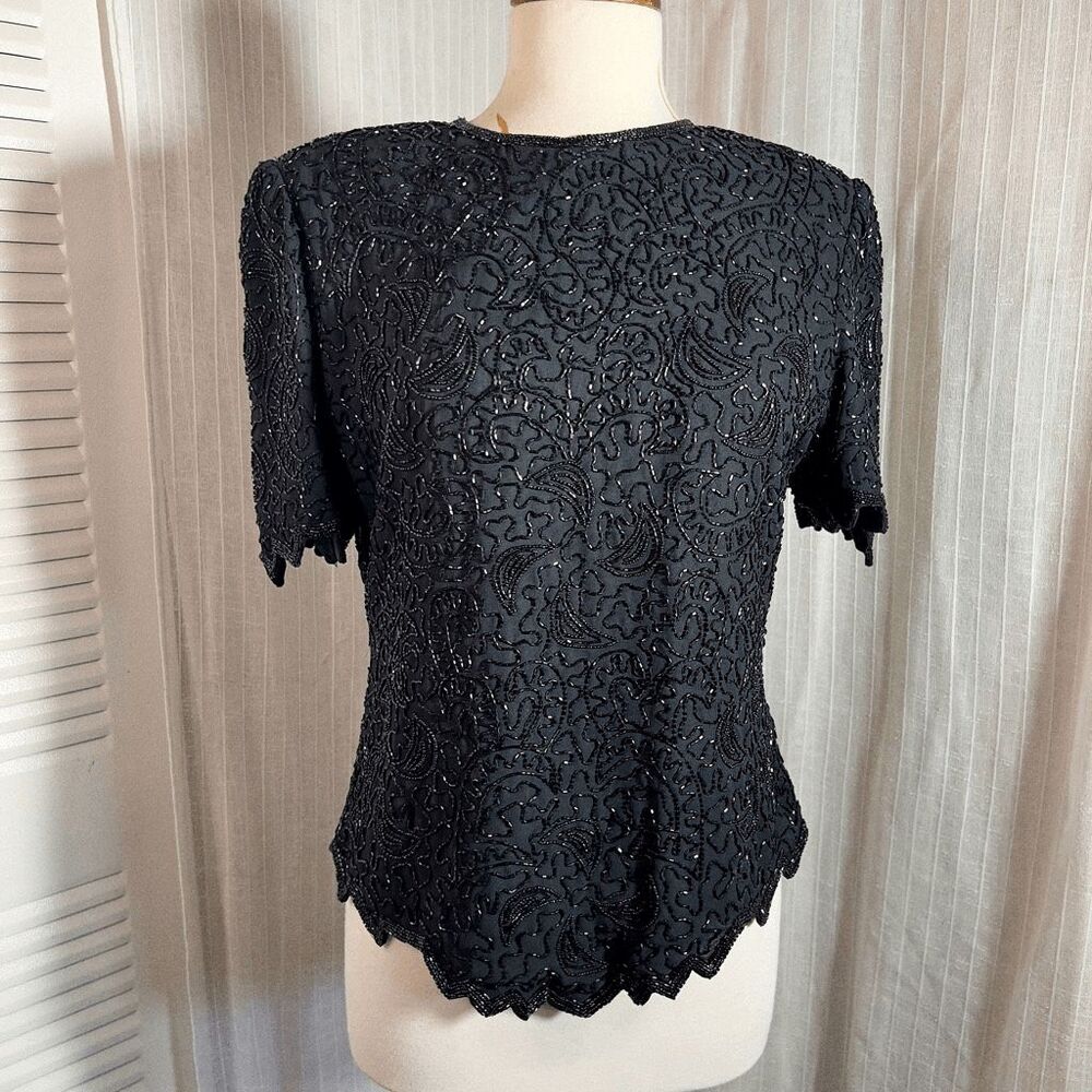 Brillante by J. A. Blouse Size L Vintage 80's Showstopper Statement Piece Top